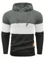 Manfinity Men's Color Block Drawstring Hooded Sweater