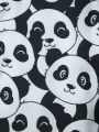 SHEIN Boys' Cute Panda Print Short Sleeve Shirt