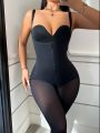 Seamless Body Shaping Jumpsuit With 7/8 Leg Length