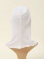 2pcs Women's Fashion Solid Color Cap & Scarf Set, Suitable For Daily Hijab