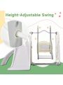 Merax Toddler Slide and Swing Set 5 in 1, Kids Playground Climber Slide Playset with Basketball Hoop Freestanding Combination for Babies Indoor & Outdoor