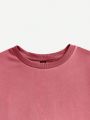 SHEIN Coolane Women's Plus Size Letter Print Oversized Sweatshirt With Drop Shoulder