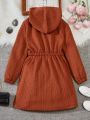 SHEIN Kids Nujoom Girls' (big) Hooded Fleece Coat