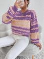 SHEIN Essnce Drop Shoulder Striped Pattern Sweater
