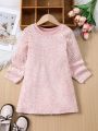 SHEIN Kids FANZEY Toddler Girls' Casual Dress Suitable For Autumn And Winter