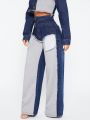 Luxe Layered Waist Mixed Media Jeans