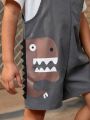 SHEIN Kids EVRYDAY Little Boys' Dinosaur Printed Jumpsuit