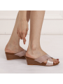 Leisure Platform Slides for Woman Peep Toe Wedge Mules Elegant Party Criss Cross Slip on High Heel Slide Sandals