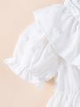 Baby Girls' Elegant White Dress With A Ladylike Style