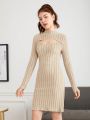 Teen Girls' Bodycon Knit Ribbed 2 In 1 Dress