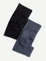 Yoga High Street 2pcs/Set Plus Size Sports Shorts With Folded Back Design