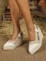 Styleloop poited toe wedge sling back espadrilles women shoes