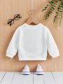 Baby Boys' Casual New Year'S Eve 2024 Long Sleeve Round Neck Sweatshirt, Suitable For Autumn And Winter