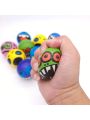 12pcs Sponge Eva Squeeze Ball, Adorable Cartoon Monster Expression Pattern