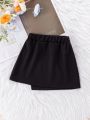 Little Girls' Solid Color Button Front A-Line Skirt
