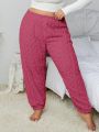 Plus Size Women's Plush Pajama Bottoms