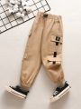 SHEIN Kids HYPEME Toddler Boys' Casual Sport Slim Fit Cargo Pants For Autumn