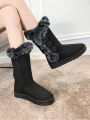 Winter Simple Style Warm And Thick Mid-calf Snow Boots For Women