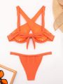 Women's Cross Design Textured Bikini Set