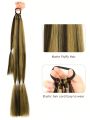 Long Braided Ponytail Extension with Hair Tie Straight Wrap Around Hair Extensions Ponytail Natural Soft Synthetic Hair Piece for Women Daily Wear 26inch 30inch 34 Inch 1 Pc Brown Dark Brown