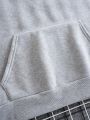 Men'S Printed Kangaroo Pocket Hooded Sweatshirt With Warm Lining