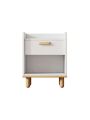 Modern White Modern Nightstand, 2-Tier Side Table with Drawer and Storage Shelf, Bedside Table End Table, Modern Night Stand for Bedroom, Home Office,White