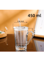 Glass Cup With Handle And Straw - High-value Looks, Large Capacity, With Cover For Breakfast Milk And Drinking Water