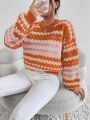 SHEIN Essnce Loose Fit Striped Sweater Pullover