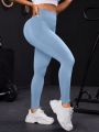 SHEIN Yoga Basic Yoga Sports Leggings With Wide Waistband