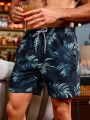 Men's Tropical Print Beach Shorts