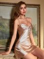 Knot Front Satin Cami Nightdress