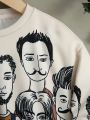 SHEIN Kids EVRYDAY Young Boys Figure Graphic Drop Shoulder Sweatshirt Without Shirt