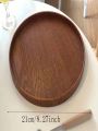 1pc Vintage Wooden Tray With Creative Round Shape Can Be Used As Tea Tray, Serving Tray, Snack Plate, And Organizer With 3 Sizes To Choose From. It Can Also Be Matched With Wood Coasters And Cup Mats. Perfect For Wedding Season.