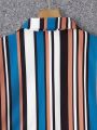 Teen Boys' Striped Short Sleeve Shirt 2pcs/Set