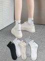 5pairs Casual & Simple Mid-calf Socks