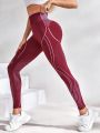 Colorblock Rounded Edge Seamless Sports Leggings