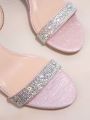 Women's Rhinestone Decor Wedge Heel Thick Sole Sandals