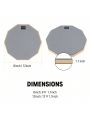 Donner Drum Practice Pad for Beginner Drummer Kids Practicing 12 Inches Silent Drum Pad Set Home Use Gray 2-Sided With Drum Sticks