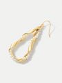 MOTF PREMIUM 18K GOLD PLATED PERSONALITY PEARL WRAPPED IN WATER-DROP DESIGN EARRINGS
