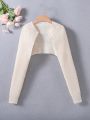 Teen Girl Solid Color Ribbed Knit Front Open Cardigan
