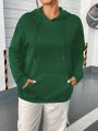 Plus Size Sun Face Printed Hoodie