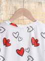 SHEIN Girls' Heart Printed Homewear Set