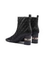 Women Ankle Booties Square Toe Chunky High Heel Zipper Boots