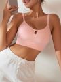 SHEIN Solid Color Bralette With Hollow Out Detail