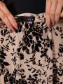 SHEIN Floral Pattern Maternity Midi Skirt