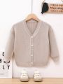 Boys' Solid Color Button Front Cardigan
