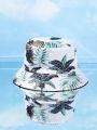 Men Tropical Print Reversible Bucket Hat