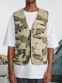 ROMWE Street Life Men's Zipper Front Cargo Vest