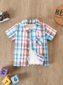 Baby Boy Casual Plaid Short Sleeve Shirt