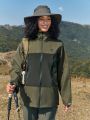 In My Nature Women's Colorblocked Hooded Outdoor Raincoat Jacket